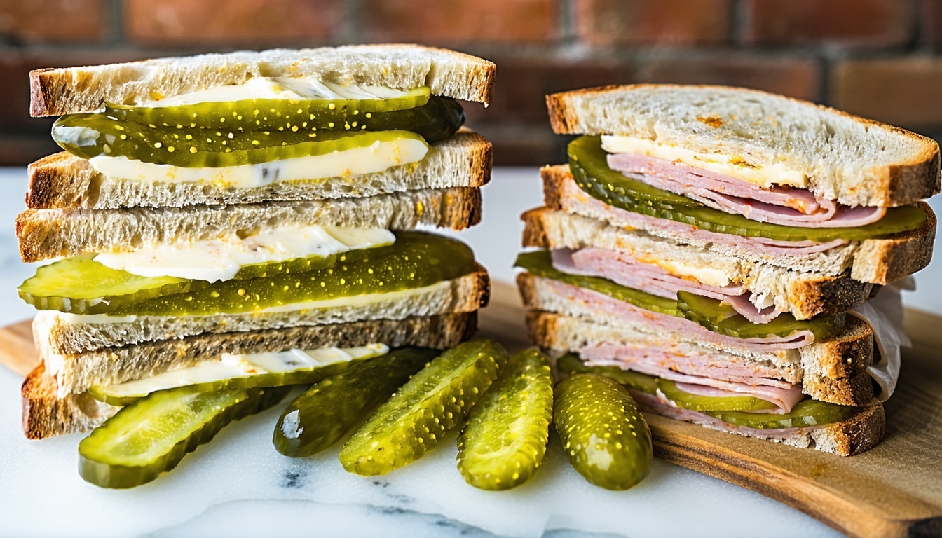 Serving suggestion: Piper's Pickles bread and butter pickles alongside deli sandwiches